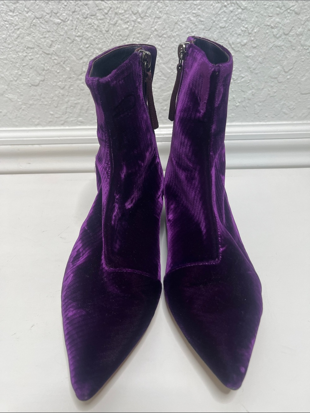 Ellery Corduroy Ankle Boots Purple Sz 37 - Picture 3 of 9